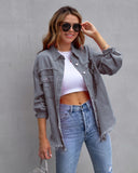 Fashion Ripped Shirt Jacket Female Autumn And Spring Casual Tops Womens Clothing - Almoni Express