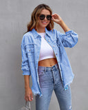 Fashion Ripped Shirt Jacket Female Autumn And Spring Casual Tops Womens Clothing - Almoni Express