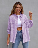 Fashion Ripped Shirt Jacket Female Autumn And Spring Casual Tops Womens Clothing - Almoni Express