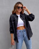 Fashion Ripped Shirt Jacket Female Autumn And Spring Casual Tops Womens Clothing - Almoni Express