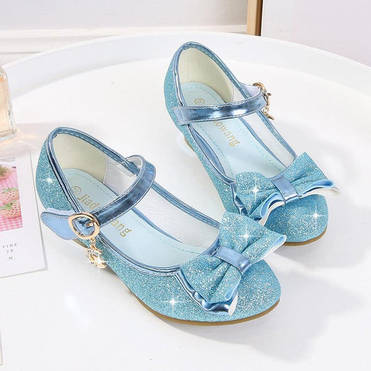 Fashion Simple Girls Crystal Leather Shoes - Almoni Express