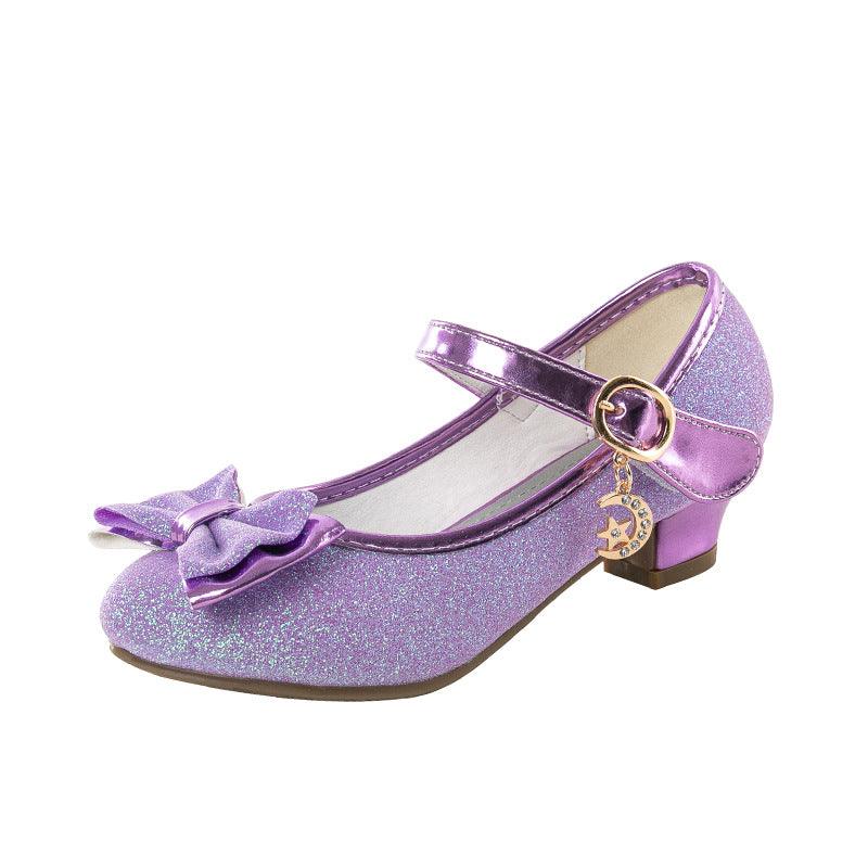 Fashion Simple Girls Crystal Leather Shoes - Almoni Express