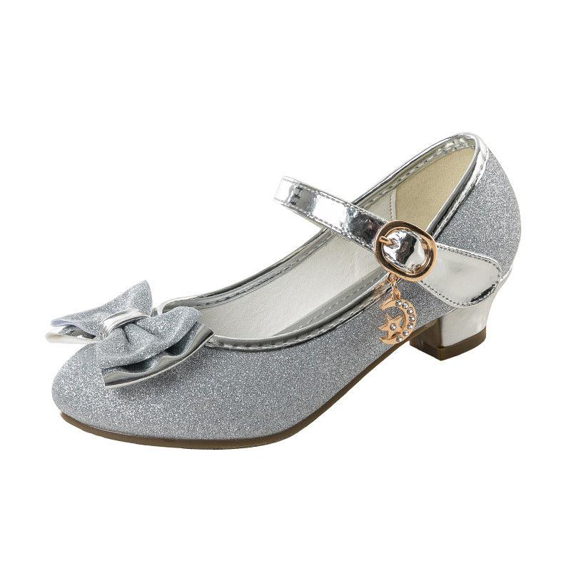 Fashion Simple Girls Crystal Leather Shoes - Almoni Express