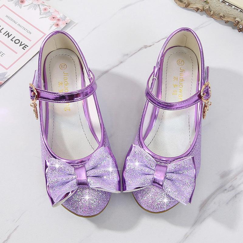 Fashion Simple Girls Crystal Leather Shoes - Almoni Express