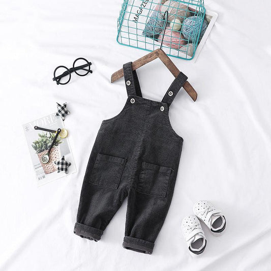 Fashion Simple Solid Color Children's Overalls - Almoni Express