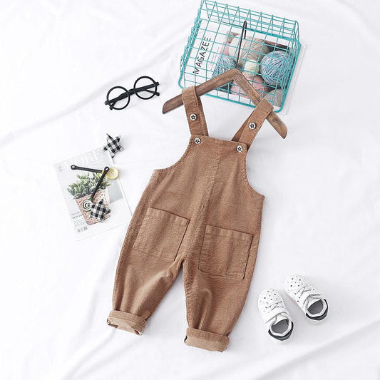 Fashion Simple Solid Color Children's Overalls - Almoni Express