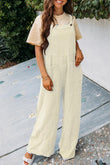 Fashion Square Neck Jumpsuit With Pockets Spring Summer Casual Solid Color Loose Overalls Womens Clothing - AL MONI EXPRESS