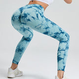 Fashion Tie Dye Printed Leggings High Waist Hip Lifting Tight Fitness Sports Yoga Pants For Women - AL MONI EXPRESS