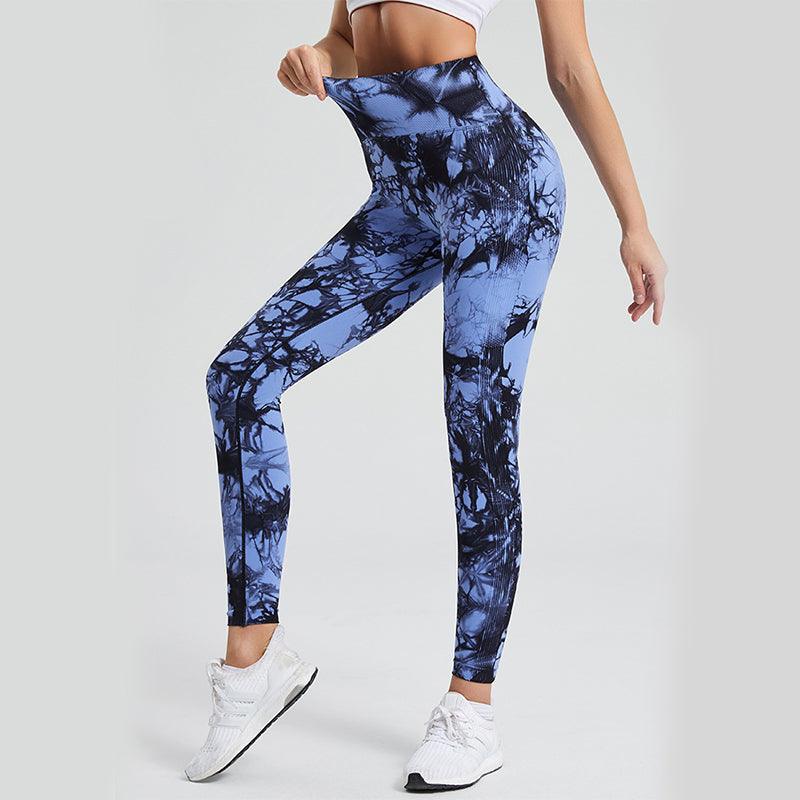 Fashion Tie Dye Printed Leggings High Waist Hip Lifting Tight Fitness Sports Yoga Pants For Women - AL MONI EXPRESS