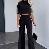 Fashion Tops High Waist Wide Leg - AL MONI EXPRESS