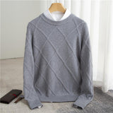 Fashion Woolen Sweater Men's Solid Color - Almoni Express