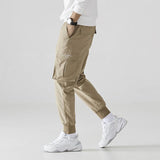 Fashionable Loose Feet Nine Split Leg Pants Multi-pocket Breathable Casual Pants - AL MONI EXPRESS