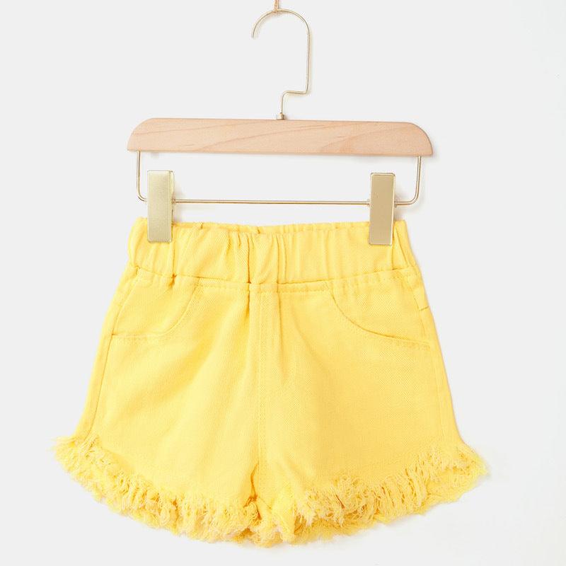 Fashionable Summer Denim Color Shorts For Big Kids - Almoni Express