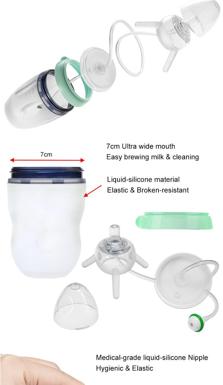 Feeding Bottle Kids Cup Children Training Silicone Sippy - Almoni Express