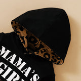 Clothes Letter Print Hooded Leopard-print Trousers