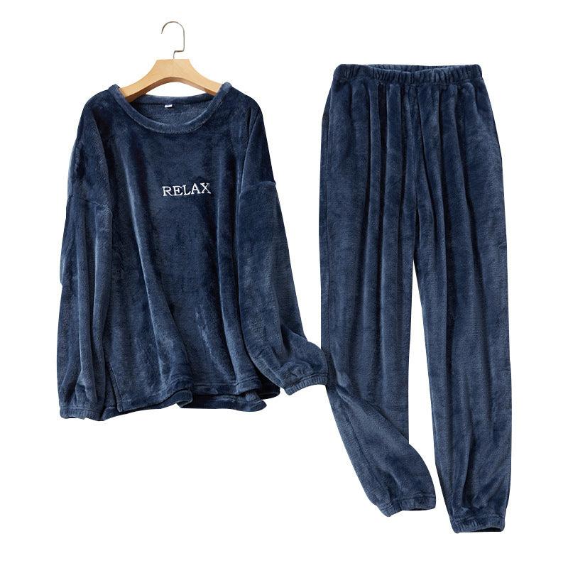 Flannel Pajamas Sets Winter Home Clothes For Women Men Sleepwear Couple - AL MONI EXPRESS