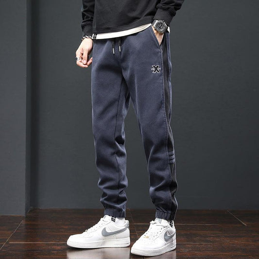 Fleece Lined Padded Warm Keeping Track Sweatpants Loose Casual Pants - Almoni Express