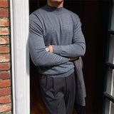 Fleece Semi-turtleneck Slim Knit Vintage - Almoni Express