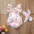 Floral Ruffled Set Infant Casual Trend Cute Little Floral Triangle Dress Two Piece Suit Girl Explosion Climbing Suit - Almoni Express