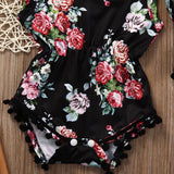 Floral Sunsuit Romper + Headband 2pc set - Almoni Express