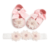 Floret lace women's baby shoes soft soled baby shoes baby shoes walking shoes princess shoes - Almoni Express