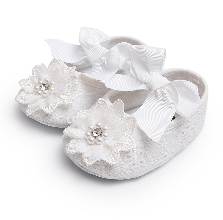 Floret lace women's baby shoes soft soled baby shoes baby shoes walking shoes princess shoes - Almoni Express