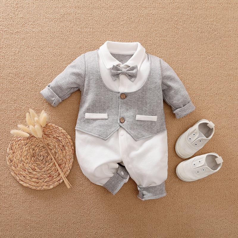 Gentleman's Baby Clothes, Long-sleeved Baby Clothes, Gentleman's Romper - Almoni Express