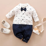 Gentleman's Baby Clothes, Long-sleeved Baby Clothes, Gentleman's Romper - Almoni Express