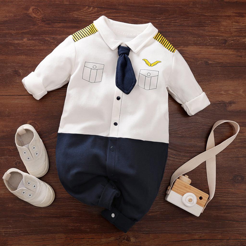 Gentleman's Baby Clothes, Long-sleeved Baby Clothes, Gentleman's Romper - Almoni Express