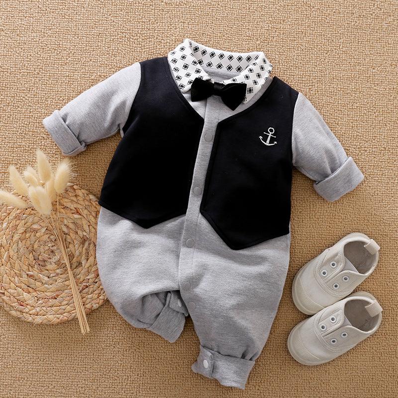 Gentleman's Baby Clothes, Long-sleeved Baby Clothes, Gentleman's Romper - Almoni Express