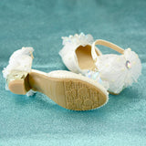 Girls High-heeled Summer Crystal Shoes Show Leather Shoes - Almoni Express