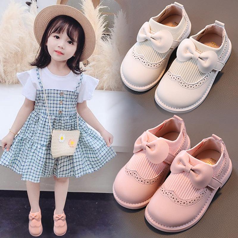 Girls Leather Shoes Female Treasure Bottom Toddlers Princess Single Shoes - Almoni Express