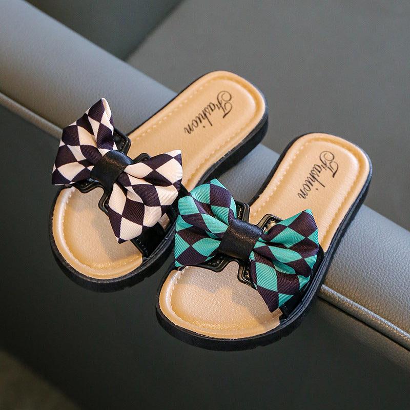 Girls Sandals With Bows And Non-slip Soft Bottom - Almoni Express