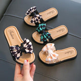 Girls Sandals With Bows And Non-slip Soft Bottom - Almoni Express