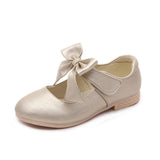 Girls Shoes White Leather Shoes Bowknot Girls Children Princess Shoes - Almoni Express