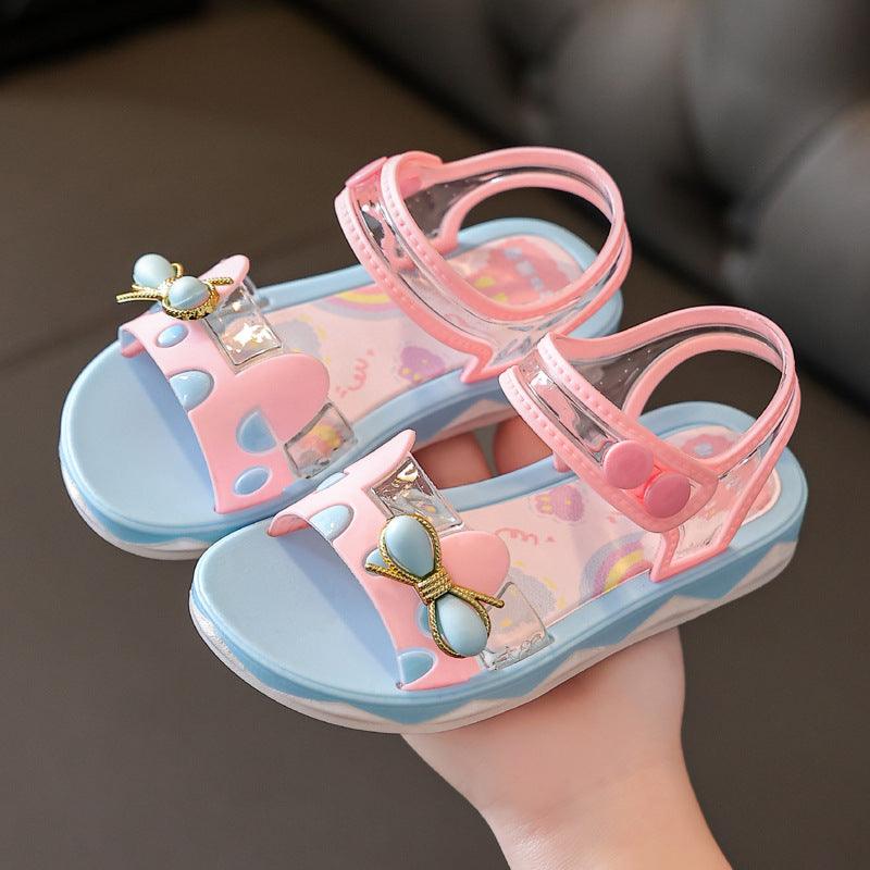 Girls Summer Princess Fashion Sandals Non-Slip Soft Sole - Almoni Express