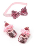 Glitter Rosette Mary Janes - Almoni Express