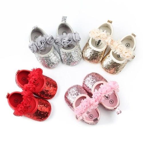 Glitter Rosette Mary Janes - Almoni Express