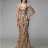 Gold Sequin High-End Dress Summer - Almoni Express