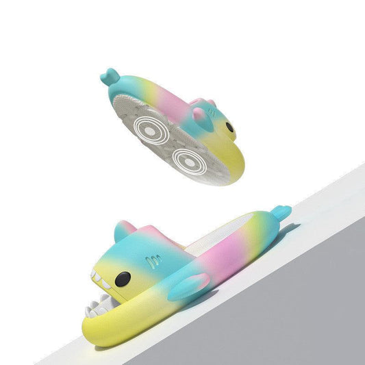 Gradient Rainbow Shark Slippers Women's Summer Indoor - AL MONI EXPRESS