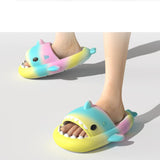 Gradient Rainbow Shark Slippers Women's Summer Indoor - AL MONI EXPRESS