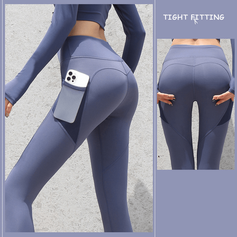 Gym Sport Seamless Leggings With Pockets Push Up High Waist Pants Women Fitness Running Yoga Pants Gym Sport Seamless Leggings - AL MONI EXPRESS