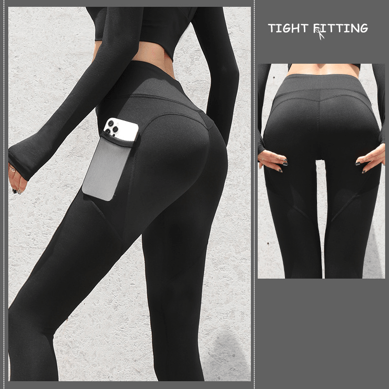 Gym Sport Seamless Leggings With Pockets Push Up High Waist Pants Women Fitness Running Yoga Pants Gym Sport Seamless Leggings - AL MONI EXPRESS