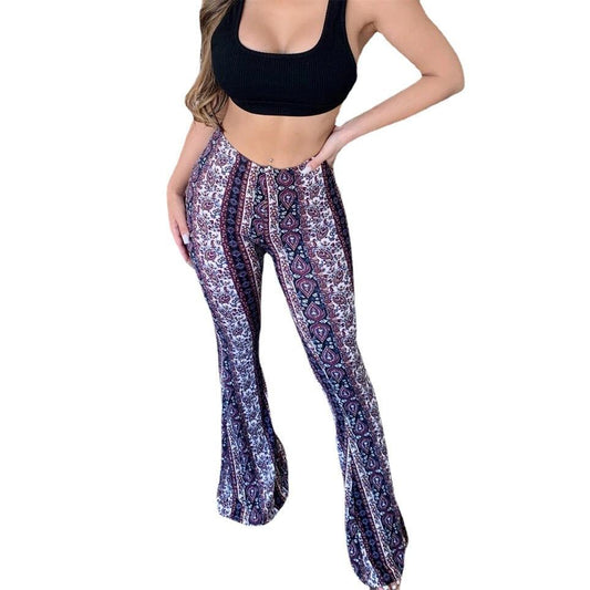 High Elastic Tight Women's Pants Slim Sexy Print Trousers Womens Clothing - AL MONI EXPRESS