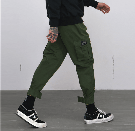 High Street Tide brand multi-pocket function overalls men's beam pants Harlan feet casual pants hiphop lantern pants tide - AL MONI EXPRESS