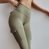 High Waist Leggings with Pockets Workout Gym Legging Scrunch Butt Yoga Pants - AL MONI EXPRESS