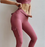 High Waist Leggings with Pockets Workout Gym Legging Scrunch Butt Yoga Pants - AL MONI EXPRESS