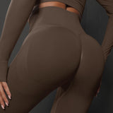 High Waist Seamless Yoga Pants Women's Solid Color Full Length Leggings Fitness Hip Up Running Sport Gym Legging Outfits - AL MONI EXPRESS