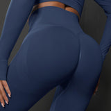 High Waist Seamless Yoga Pants Women's Solid Color Full Length Leggings Fitness Hip Up Running Sport Gym Legging Outfits - AL MONI EXPRESS