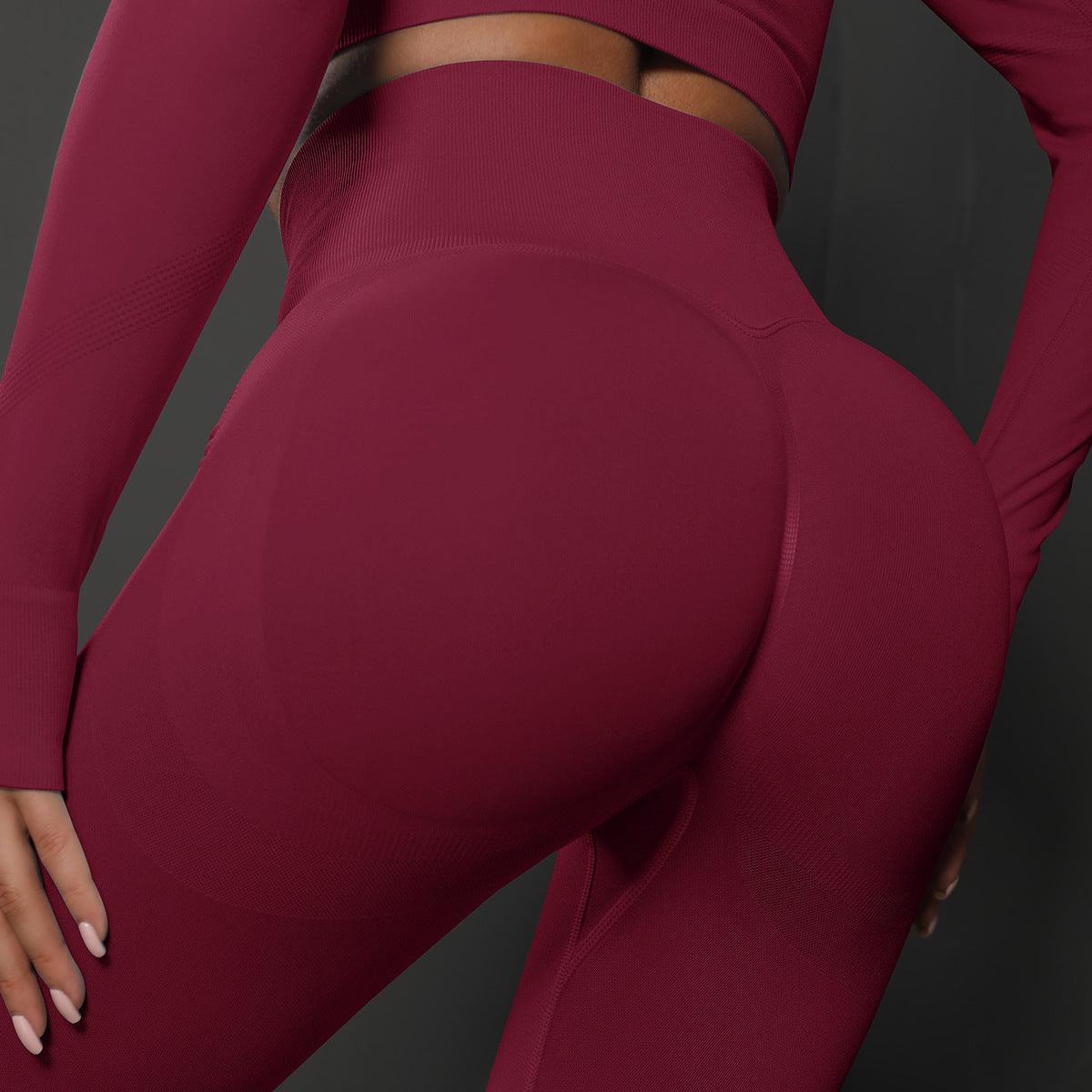 High Waist Seamless Yoga Pants Women's Solid Color Full Length Leggings Fitness Hip Up Running Sport Gym Legging Outfits - AL MONI EXPRESS